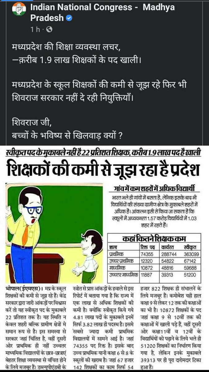 Satendr65729881's tweet photo. @ShyamSinghDeha3 #भारतीय_इतिहास में 
   जब-जब युवा बोला है,
    राज-सिंहासन डोला है !" 
         🇮🇳✊🇮🇳
 @ChouhanShivraj 
" हमारी मांगे पूरी करो,
 #MPTET_2018
@CMMadhyaPradesh
  रिक्त पदों में वृद्धि करो !"🇮🇳✊🇮🇳
#पदवृद्धि_नहीं_तो_भाजपा_को_वोट_नहीं 
#पद_वृद्धि_नहीं_तो_भाजपा_की_सरकार_नहीं https://t.co/t4LOrA5DWh