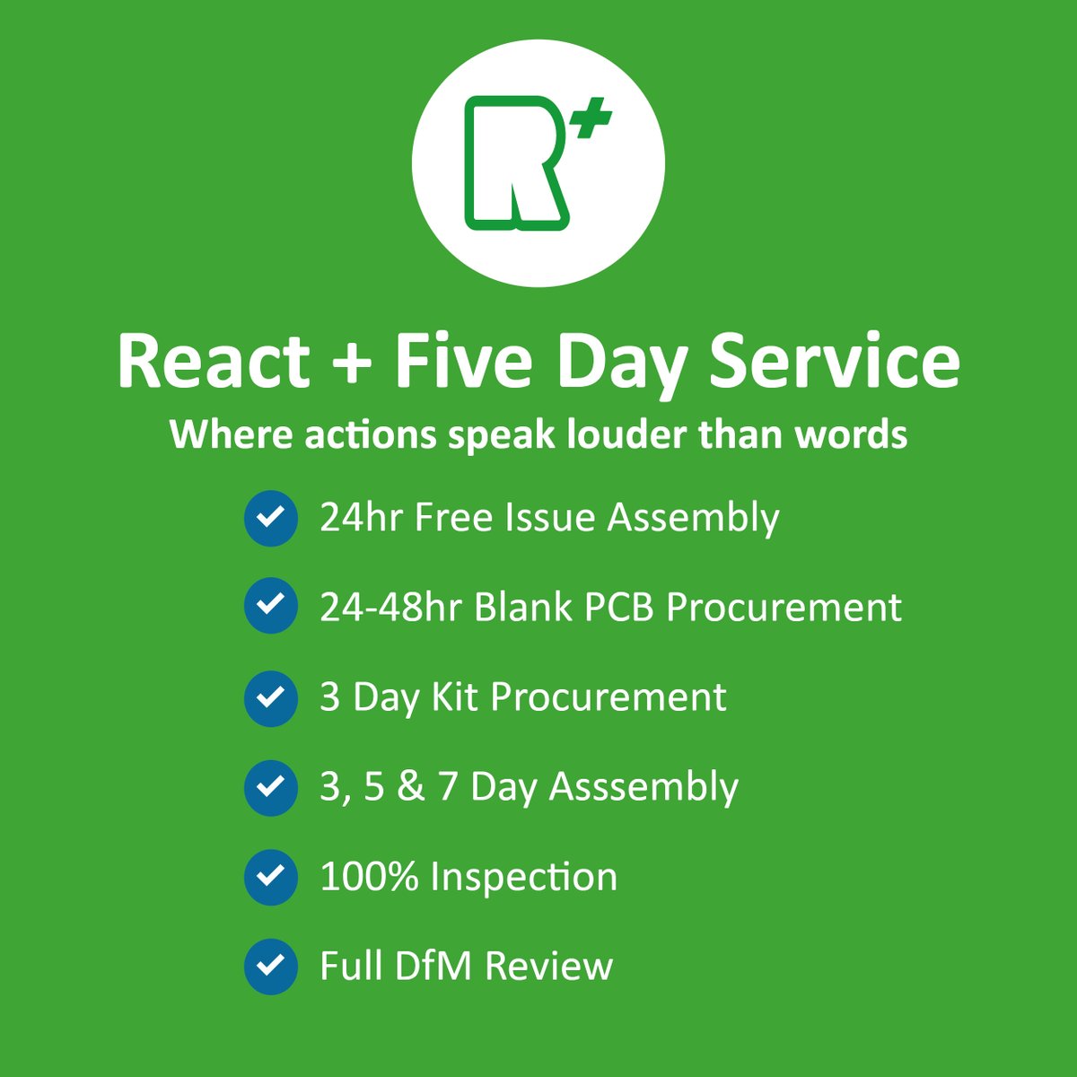 Each REACT+ order is assigned to a qualified member of our team, who takes full responsibility for the job, seeing it through all stages of manufacture from Data review to despatch. Bela EMS, the support your business deserves.