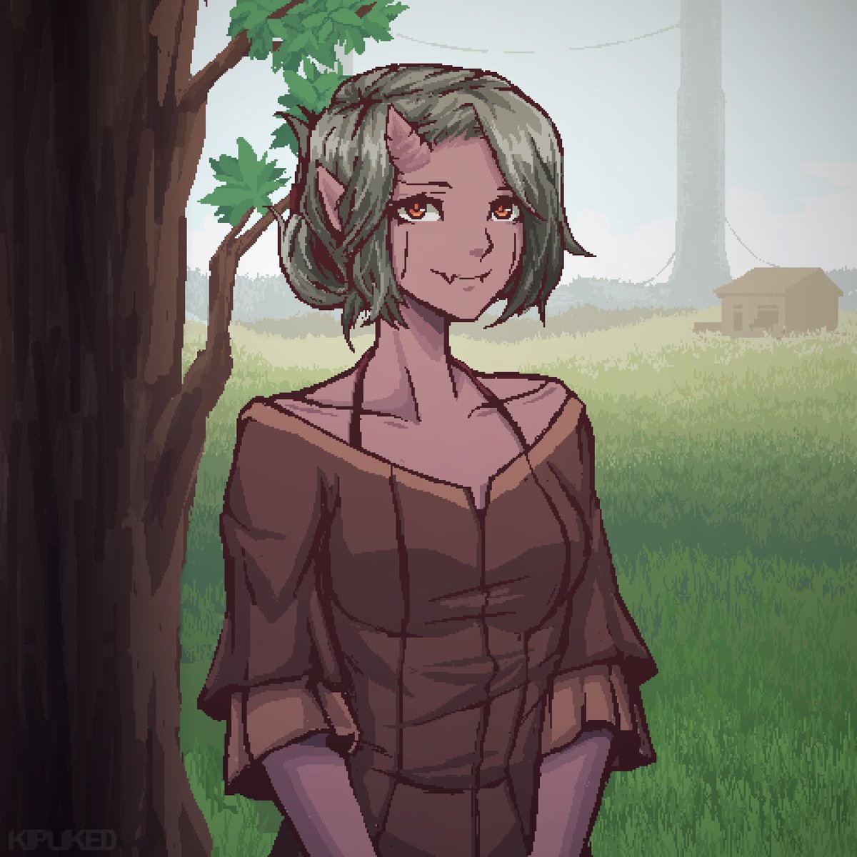 It's done, She will be important later on the game, so I wanted to draw her..

#pixelart #anime #GameDEV #pixelartist