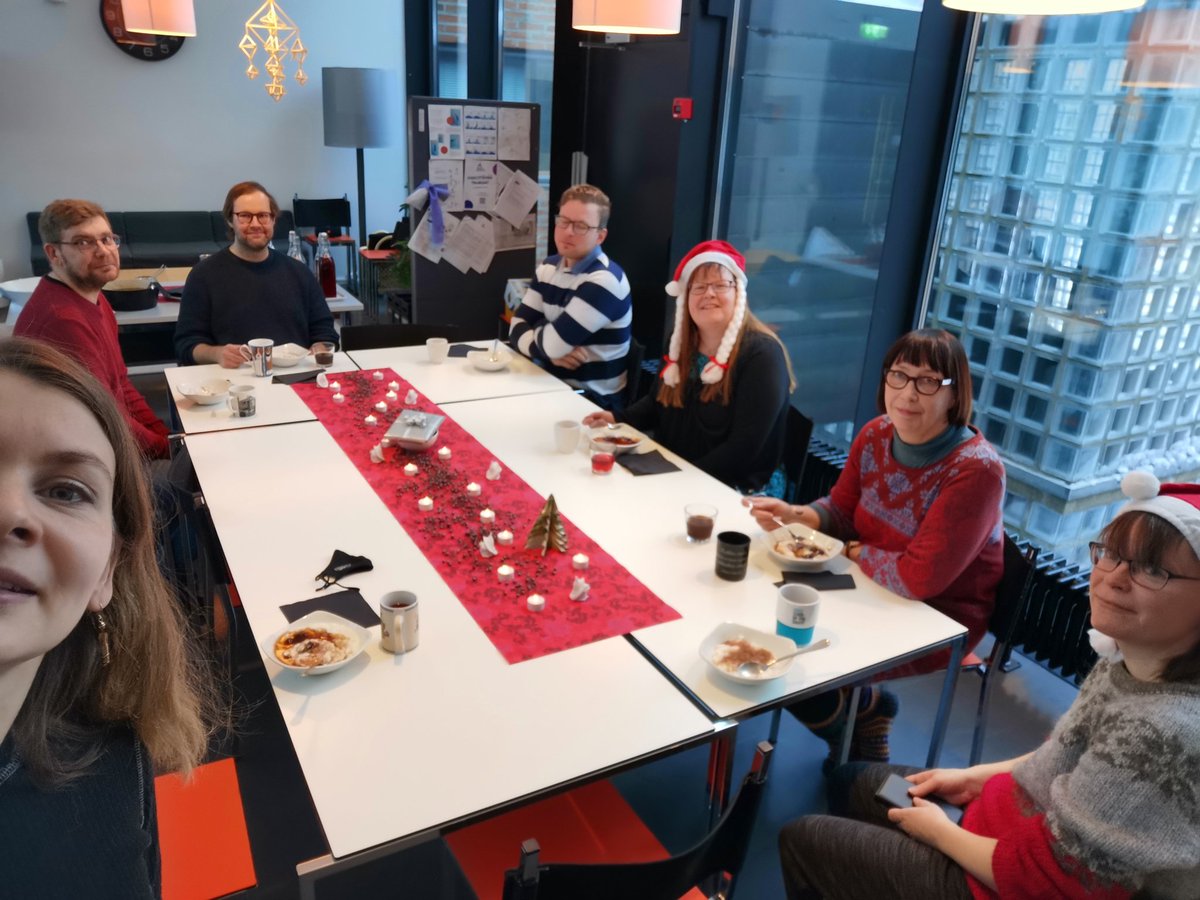 olgahannonen's tweet photo. Traditional Christmas porridge at the @UEF_Business. Searching a hidden almond was not easy. Merry Christmas everyone! #tietovisa #workgoeshappy @UniEastFinland https://t.co/lsTKkk1NKD