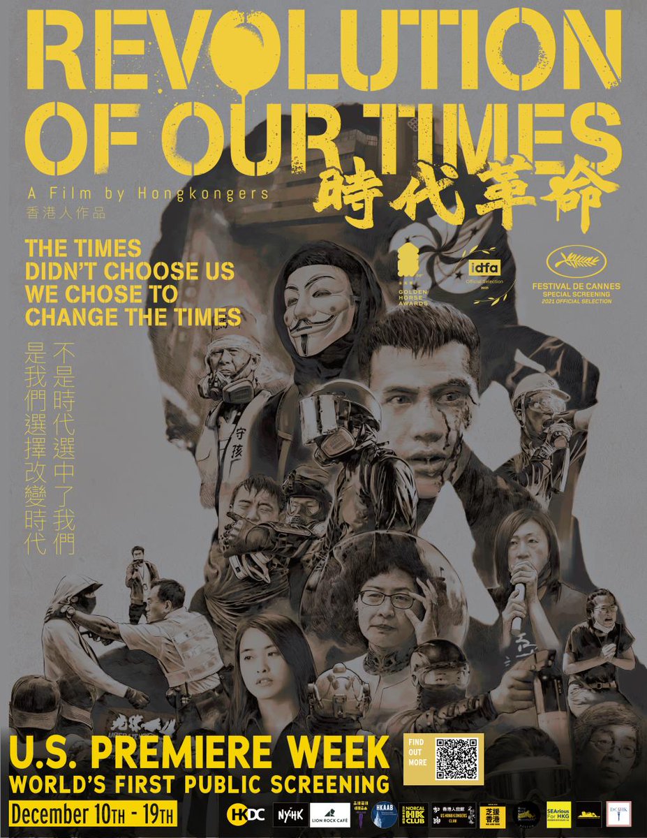 Please allow us to share with you this film that may very well be the last one produced in Hong Kong that dare to challenge the censorship machine of the Chinese Communist Party -《Revolution of Our Times》
#SanFrancisco Premiere
 #RoOT4Oscars 
#RevolutionOfOurTimes 
#Oscars2021