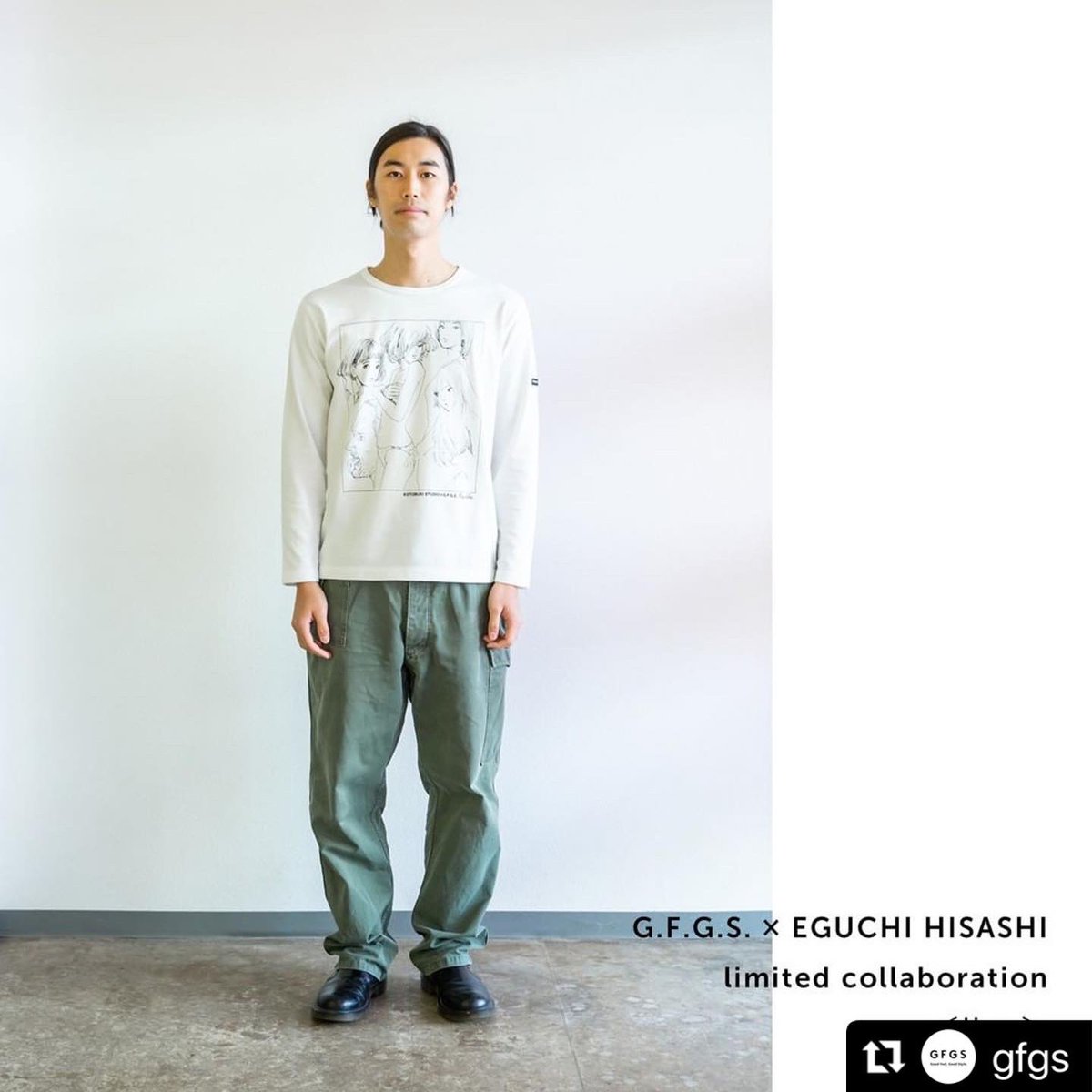 G.F.G.S. × EGUCHI HISASHI
limitedコラボボーダーシャツ1種と
Tシャツ2種出揃いました。
購入者ノベルティとして、大きめの2L版サイズ(127mm×178mm)のポストカードがつきます。
現在好評予約受付中です。
https://t.co/syM5XR7yMr