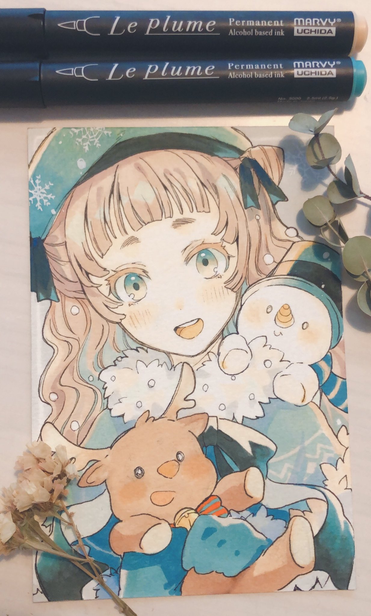 夏目レモン 塗ってみました ポスカサイズです マービー ルプルーム スモールエス フォードローイング イラスト コミック アルコールインク 色塗り お絵描き Marvyuchida T Co Y3rkjg4brl Twitter