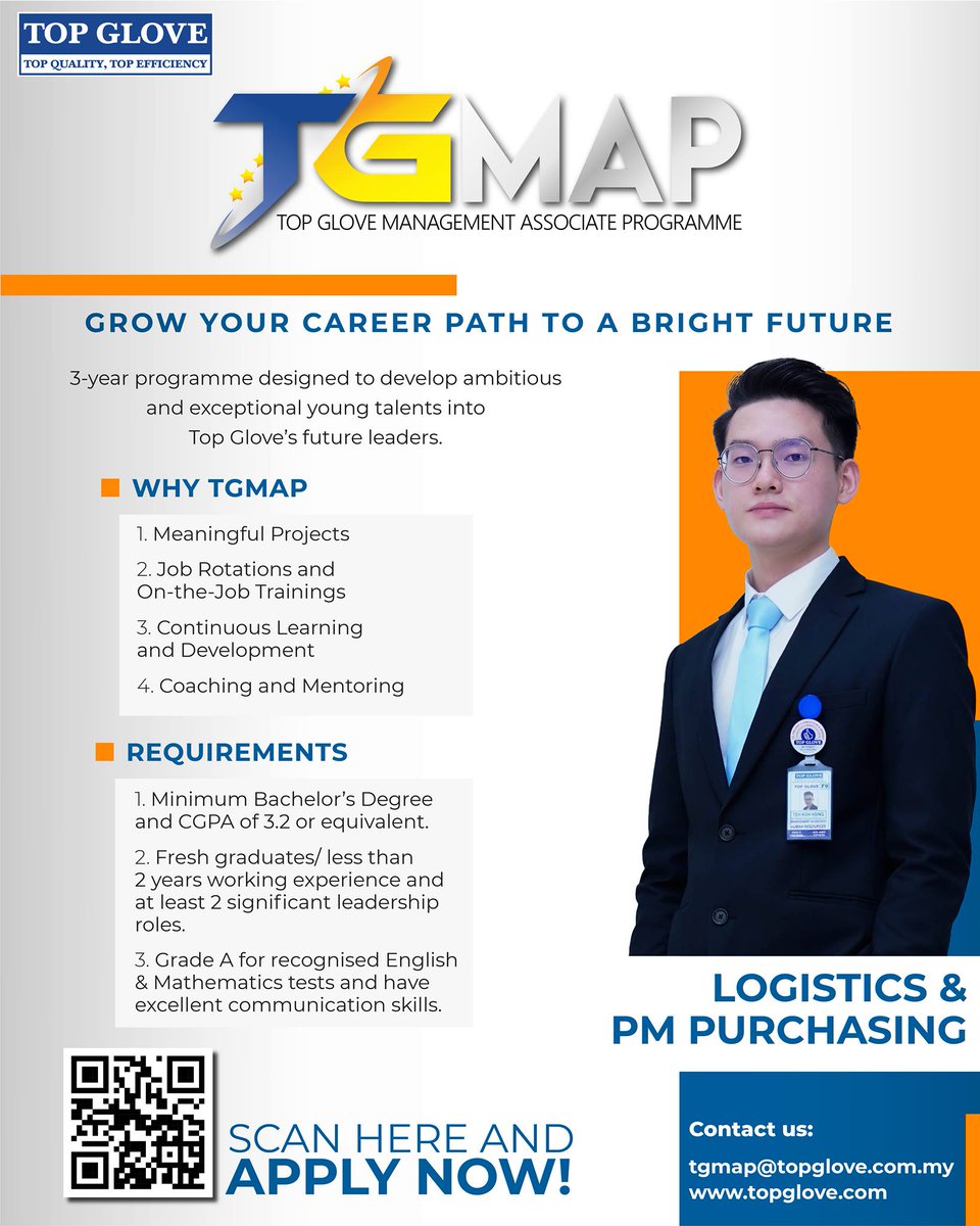 topglovecorp's tweet photo. At Top Glove, we provide more than just a job. We provide the opportunity to build a career with us.
Exciting news! Our Logistics & Purchasing team is looking for a Management Associate๐ค
Take the first step and apply today at https://t.co/0k146Zg9b0
#TGMAP #Hiring #JobAlert https://t.co/NK1RBW77wg