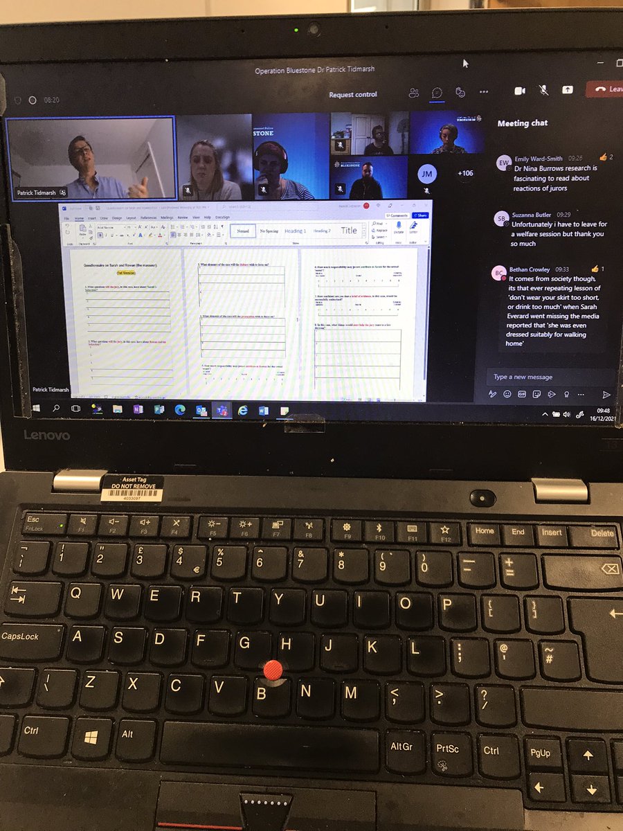 LorettSpierenb1's tweet photo. Master class #3 from @patricktidmarsh with our @ASPolice RASSO investigators and CPS prosecutors as part of the #projectbluestone programme. Today we are focussing on the ‘whole story’ ……. 118 people online. https://t.co/jOTsVpkroj