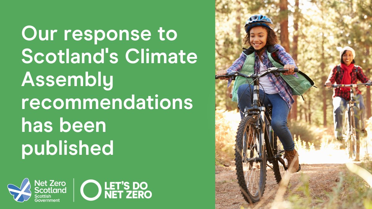 ScotGovNetZero's tweet photo. Today we’ve published our response to the recommendations of the @ScotClimateCA, setting out how we are embracing the Assembly’s findings to help shape Scotland’s approach to net zero.
Find out more ➡️ https://t.co/lqp5lUTqBX
#LetDoNetZero https://t.co/lLkmnZS7xX