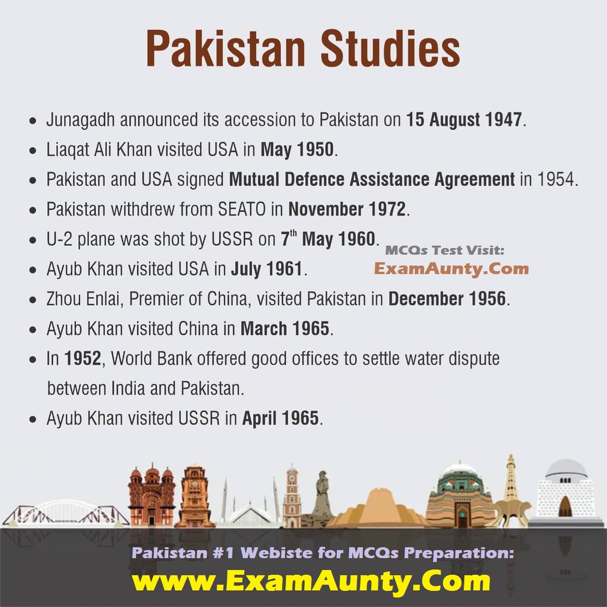 AuntyExam's tweet image. IMPORTANT PAK STUDY MCQs

examaunty.com/pakistan-studi…

#Pakstudy #pakistanstudiesmcqs #PakistanStudies #PakStudyMcqs