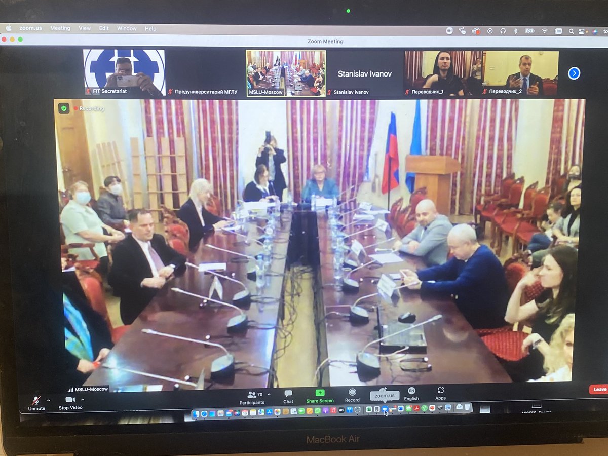FIT_President's tweet photo. Proud to be representing @fit_ift today at a conference at #MSLU Moscow on sign language interpreting and opportunities for cooperation with sign language interpreters @WASLI_tweets @DebraRussell1 @FIT_Europe @FIT_EuropeChair #1nt #xl8 https://t.co/jOaMDExhEx