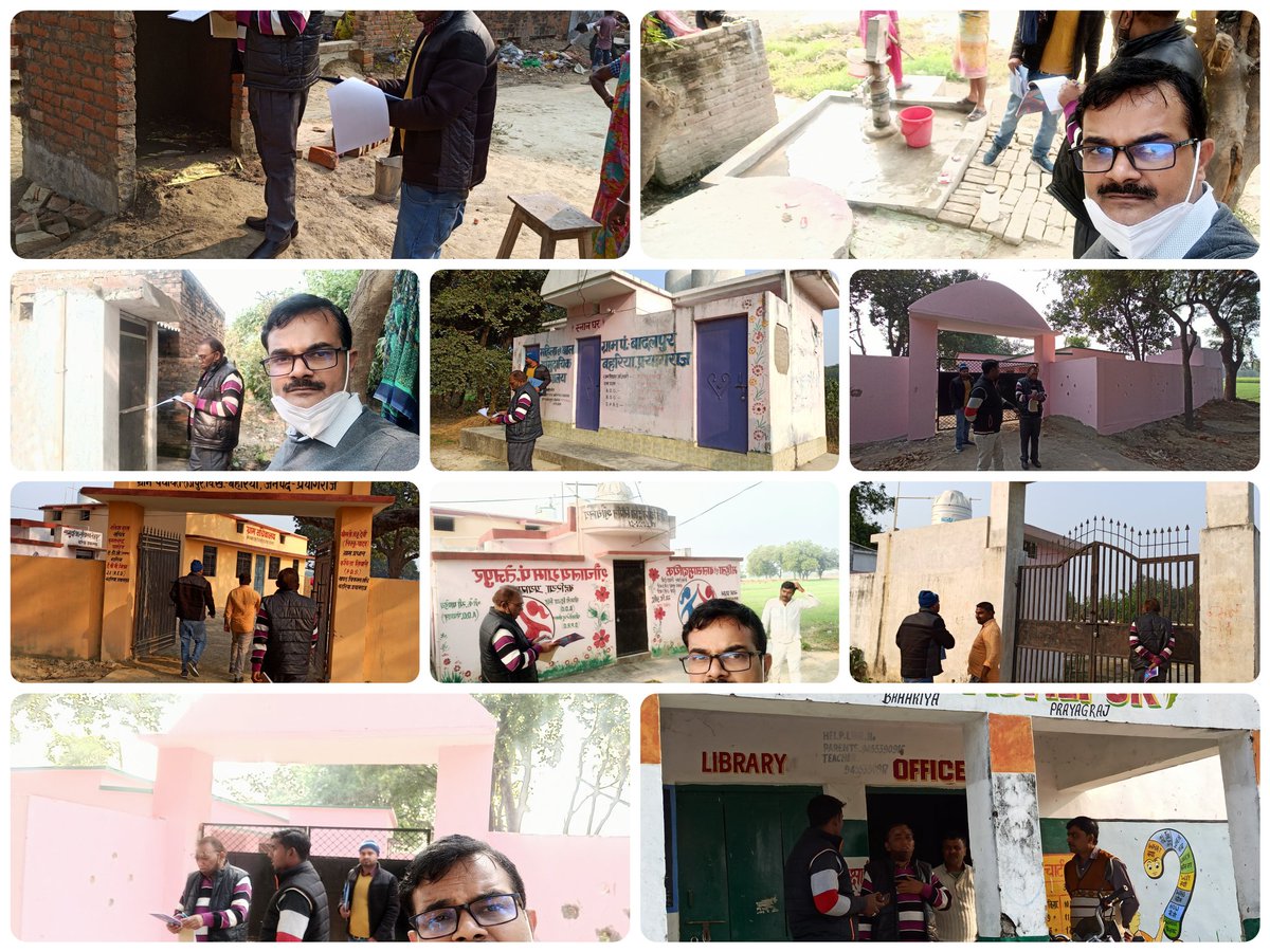 आज दिनांक 16.12.2021को जनपद प्रयागराज के विकास खण्ड बहरिया की ग्राम पंचायत बादलपुर और तेजपुर मे उपनिदेशक पंचायत प्रयागराज मण्डल द्वारा स्वच्छ भारत मिशन ग्रामीण फेज 2 के अंतर्गत निर्माणाधीन व्यक्तिगत शौचालय, सोख्ता गड्ढे, सामुदायिक शौचालय एवम ग्राम पंचायत सचिवालय का निरीक्षण किया।
