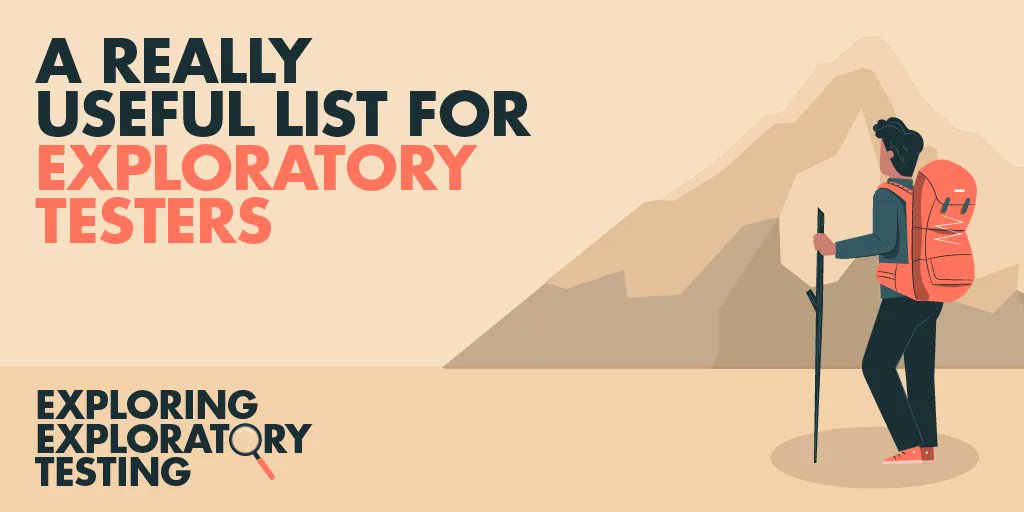 ministryoftest's tweet photo. Interested in getting started in Exploratory Testing? Looking for triggers for exploratory testing ideas? Check out this article from Simon to help!

https://t.co/B2qTLBTDEJ https://t.co/3obrspZtLu