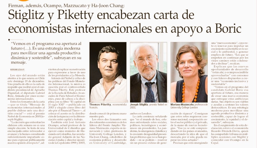 Nuestro programa económico se inspira en el trabajo, diagnóstico y orientaciones de est@s sec@s: creación de valor, e° emprendedor, d~ productivo y redistribución de riqueza, etc. 
Desde ese enfoque, proponemos norte y políticas públicas pertinentes a los desafíos de Chile 🇨🇱🌳