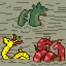 neilsclark's tweet photo. HERE BE DRAGONS!! #ssset of medieval-themed cutie nautical #snakes for the @Pixel_Dailies #pixelart #pixel_dailies https://t.co/sRqkEdfwMG