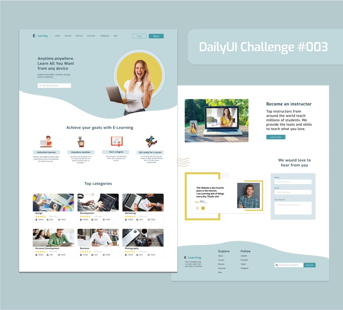 lailaa1_'s tweet photo. #DailyUI 
Day 003: Landing Page
Behance: https://t.co/MRqNZkxXKT
Dribbble: https://t.co/o5sy1oBKZP https://t.co/hlCCRiII1Z