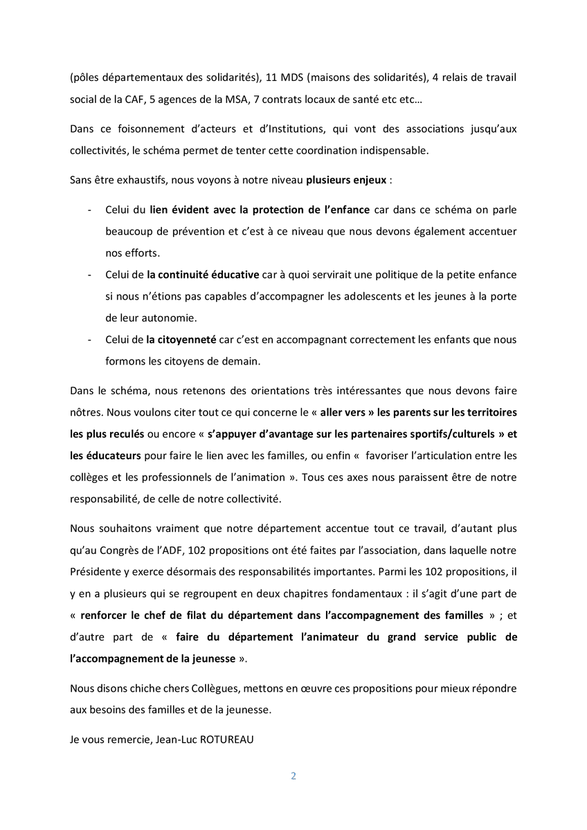 AnjouEnAction's tweet photo. Retrouvez ci-dessous l'intervention de @rotureau_angers qui souligne l'importance du nouveau schéma départemental des services aux familles.👇👇
#directCD49 #enfance #famille #education #citoyenneté https://t.co/BrcYsWnZd6