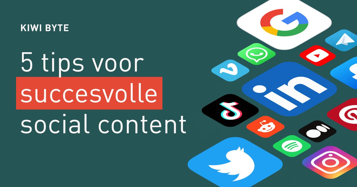Succesvol op social zijn. Het lijkt eenvoudig, een succesvolle post, maar de truc is dat het gaat om relevantie en het durven experimenteren. Lees onze 5️⃣ tips:
💻--> lnkd.in/d6fZbjky
#socialcontent #social #CreateDigitalImpact  #KiwiBytes #digitalagency #contentstrategy