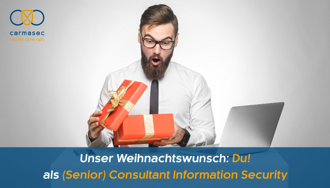 carmasec_DE's tweet photo. Unser #Weihnachtswunsch bist Du - als (Senior) Consultant Information Security (m/w/d) in #Köln/#Essen, weil Du gerne Projekte im Kontext #Informationssicherheit durchführst und Kenntnisse von #ITGRC, #ISMS und Security Audits hast. Infos: https://t.co/65GduRZl27 https://t.co/lBXLlAxb7o