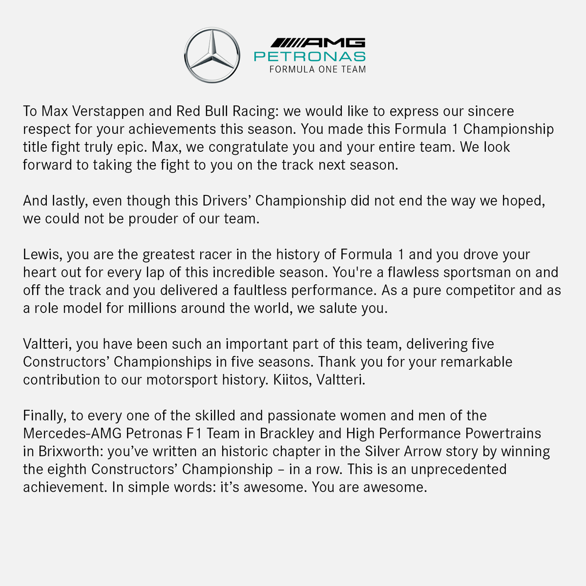 YMutawe's tweet photo. @MercedesAMGF1 have WITHDRAWN their appeal against the @fia over @LewisHamilton's controversial loss of the @F1 world title, cementing @Max33Verstappen's first championship success for @redbullracing https://t.co/4l5MUj8VV9