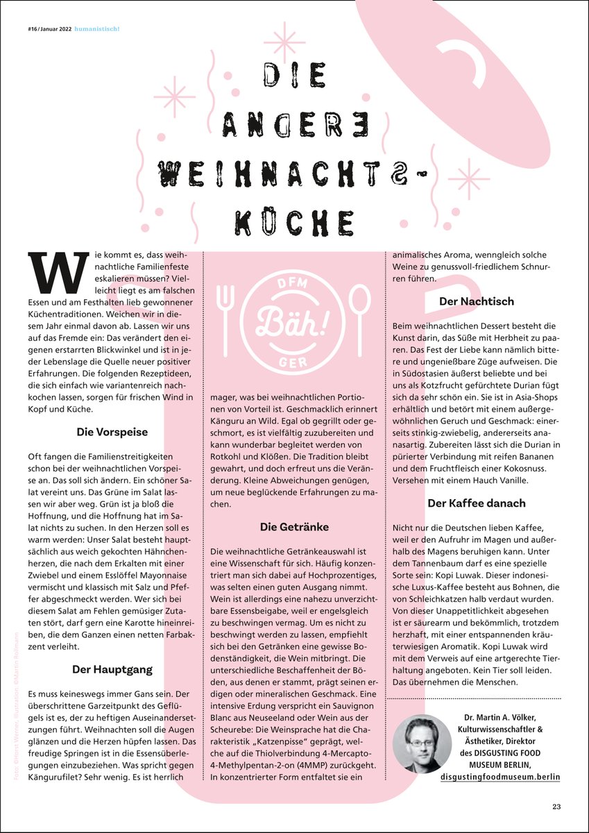 DFM_Berlin's tweet photo. #Weihnachten, und aus allen Töpfen duftet es! Wenn es gut läuft. Wir haben ganz besondere #Rezepte am Start! @humanistisch.net #DisgustingBerlin #BockAufDisgust #DFMBerlin #xmas https://t.co/DWYxvsJSVt