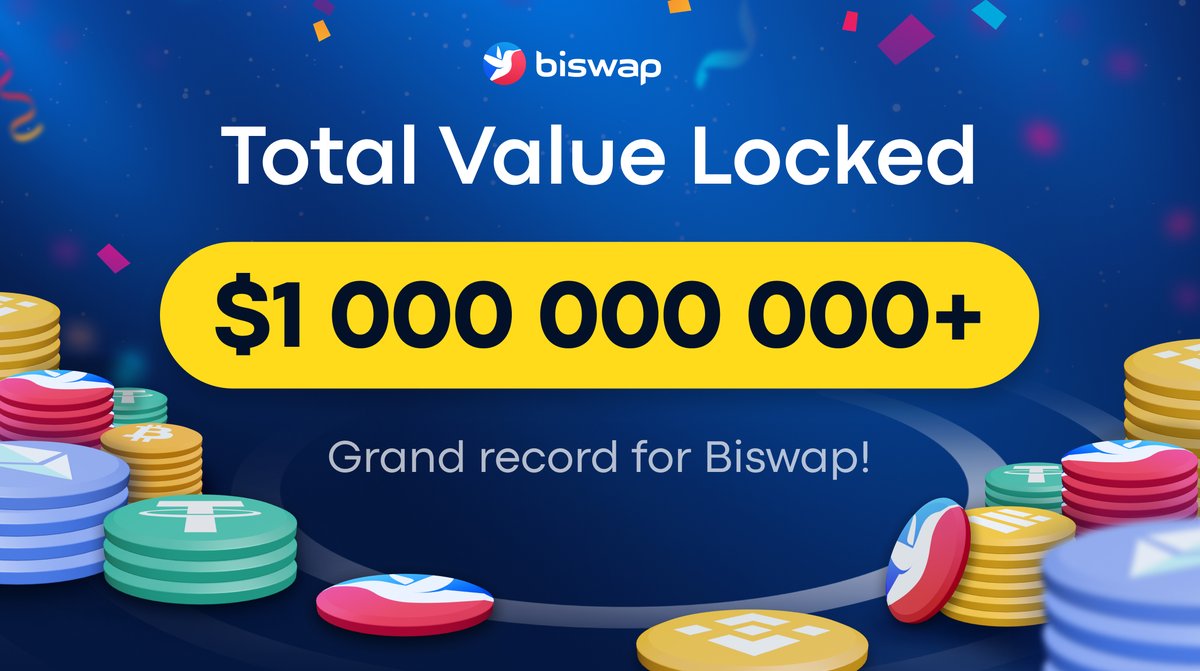 🏆​​$1 000 000 000+ TVL ATH Record!🏆

<a href="/Biswap_Dex/">Biswap</a> has reached a breathtaking $1B+ TVL!

biswap.org

💥 $286M+ Trading Volume in 24H
💥 88K+ BSW Holders
💥 320K+ Active Users
💥 415K+ ATH of Social Media Members

Let's expand further in DeFi!💸
#BSC $BSW