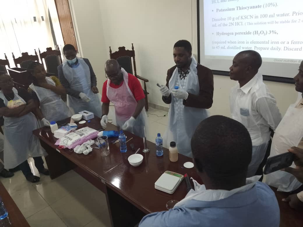 GAIN_TANZANIA's tweet photo. Implementation of sustainable fortification program requires routine monitoring on quality compliance to standards. Today @GAIN_TANZANIA in partnership with PORALG &amp; @TFNC_TZ is supporting training to NuO &amp; lab technicians in lake zone on qualitative analysis of iron in flours. https://t.co/hxkiXBV7hu