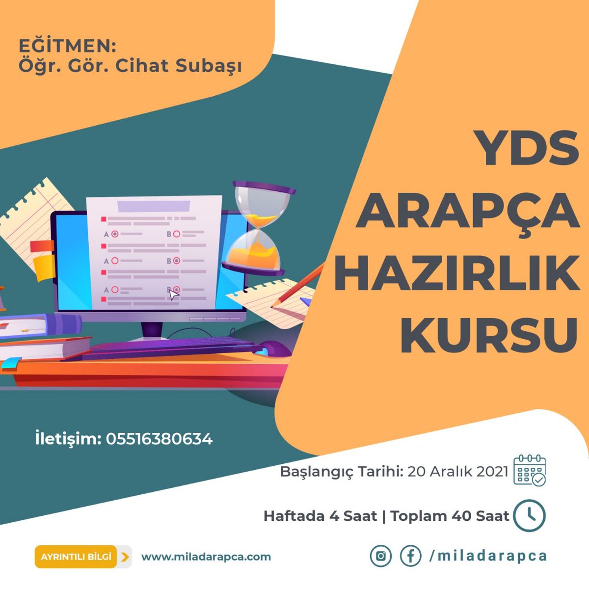 Yds arapça hazırlık kursu kayıt için son günler
Acele edin :)