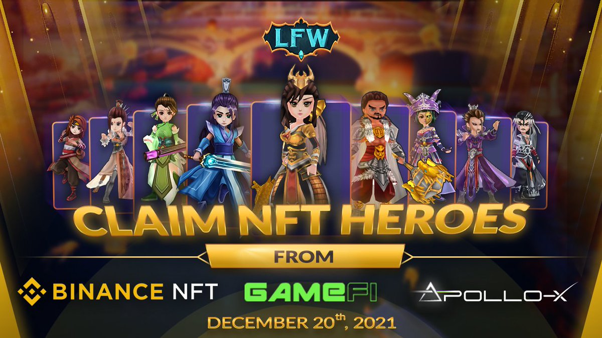 Legend_LFW's tweet photo. 📢 LFW MEGA SALE - NFT WITHDRAWAL ANNOUNCEMENT

🔥 To our users who bought #LFW boxes from the Dec 6th sales on @TheBinanceNFT , @GameFi_Official , @paid_network

🎉 You can claim your #NFTs on Dec 20th, 2021. Detailed guide on how to do it will be announced very soon. https://t.co/qWkWpVPzUS