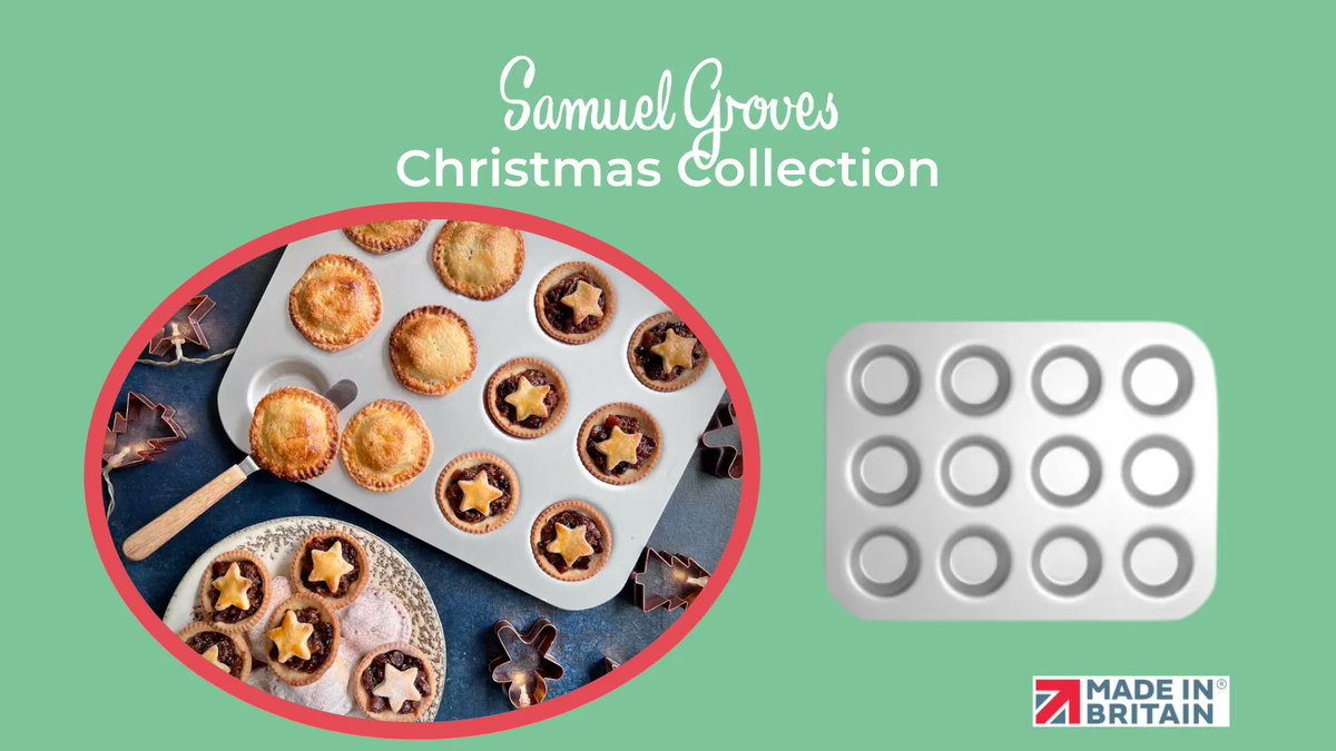We think a part of Christmas = Mince pies, do you agree?
But whether you are making  🎅 Xmas Eve tarts or festive cookies, our 🎅 Christmas collection with our popular UK-made Mermaid Silver Anodised bakeware has it all. #madeinGB #samuelgrovesgb Image - The Corner Plote