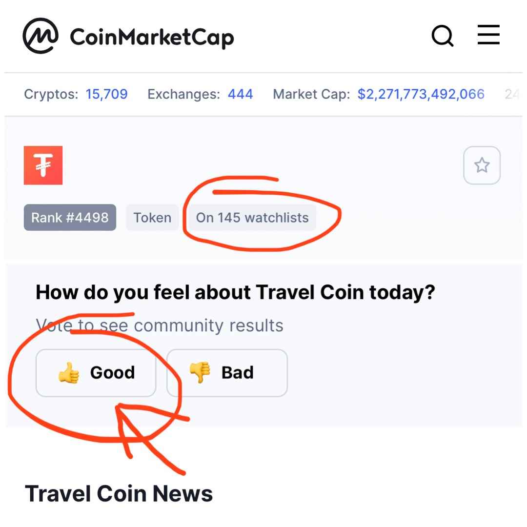 TravelTcoin's tweet photo. 🎉 TCOIN is now listed on CoinMarketCap!

https://t.co/hJesicBQc4

🤩 Help us grow!
🚀 Give us positive vibes!

 🙏🏼 We appreciate your support! https://t.co/XVA1sFGWFO