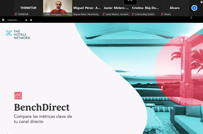 ThinkTur's tweet photo. 🔴Juanjo Rodríguez Fundador y CEO de @thehotelsnet expone en #ThinkturTT su plataforma interactiva de analítica #BenchDirect que permite a los hoteleros comparar el rendimiento del canal directo de su #hotel con el mercado y la competencia🎯https://t.co/GcTsZMIUBS https://t.co/ECRMEx2l5L
