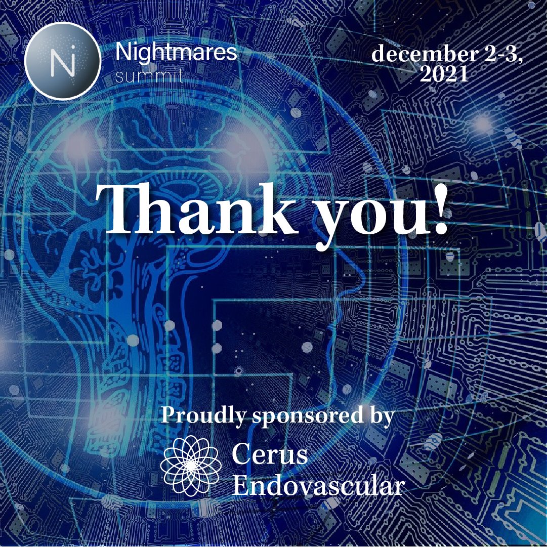 Nightmares Summit (@nightmaressumm1) on Twitter photo Our proud sponsor, Cerus Endovascular, extends their thanks to all of the #NightmaresSummit moderators, case presenters and delegates for their participation in the world’s first 24 hour live stream event in #neurointervention.
<a href="/IncCerus/">Cerus Endovascular</a> <a href="/DoctorGaldamez/">Mario Martínez-Galdámez</a>
#INR Our proud sponsor, Cerus Endovascular, extends their thanks to all of the #NightmaresSummit moderators, case presenters and delegates for their participation in the world’s first 24 hour live stream event in #neurointervention.
<a href="/IncCerus/">Cerus Endovascular</a> <a href="/DoctorGaldamez/">Mario Martínez-Galdámez</a>
#INR