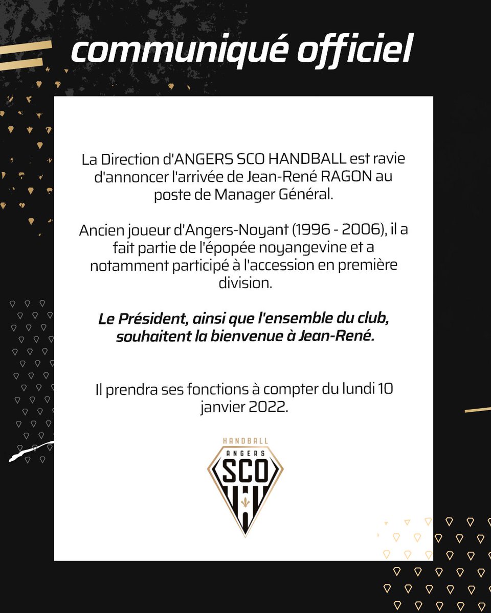 SCOHandball's tweet photo. 𝐂𝐨𝐦𝐦𝐮𝐧𝐢𝐪𝐮𝐞́ 𝐨𝐟𝐟𝐢𝐜𝐢𝐞𝐥

𝘈𝘳𝘵𝘪𝘤𝘭𝘦 𝘤𝘰𝘮𝘱𝘭𝘦𝘵 ➡️ https://t.co/vFMr5uuBEi
#angerssco #sportangers https://t.co/ZbaFrAW5rd