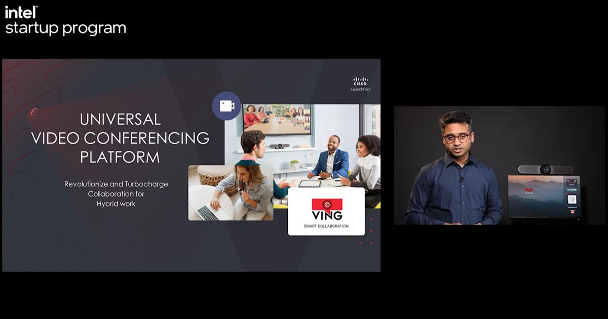 YSEcosystem's tweet image. &apos;Any VC camera can be onboarded seamlessly into our platform through a simple activation workflow. We provide a cross border &amp;amp; cross-network collaboration across any meeting platform&apos; says Aditya Pisupati, Founder, @LetsVing

Join: bit.ly/3EXKLQl

#intelstartupprogram