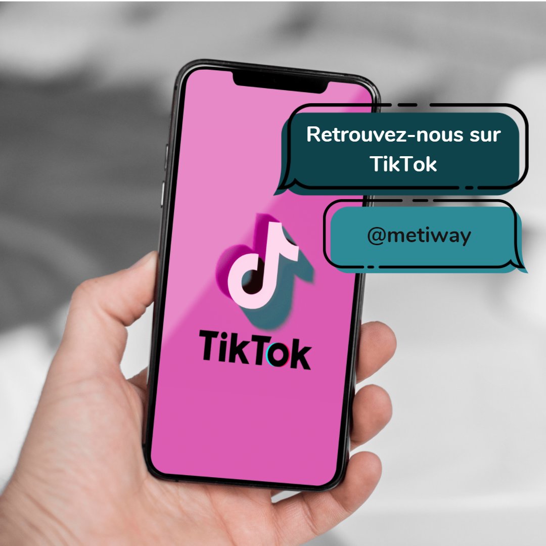 metiway's tweet photo. 📢 [Meti-News] Retrouvez toutes nos actualités sur @tiktok_France.  

🙋‍♀️ On suit la tendance ! 

😉 A très vite pour de nouvelles vidéos sur notre page 👉 https://t.co/NSkvpcWJD2

#Metiway #SocialMedia #Actualites #Videos https://t.co/u54HRKR1w5