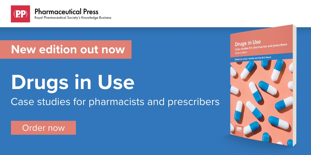 PharmPress's tweet photo. Drugs in Use: Case Studies for Pharmacists and Prescribers - Out now 
The new sixth edition of Drugs in Use is out now. It helps you bridge the gap between theoretical knowledge about medicines and its practical application to patients.
Order today: https://t.co/o9NqSrsQhJ https://t.co/2sLjt0IQGg