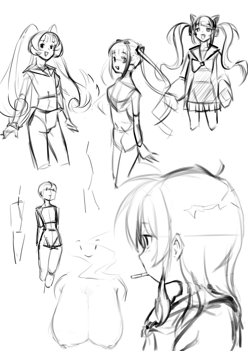 初めに大まかな形を描いてから線画を描く方法が自分に合っていることが分かりました。よかったです 