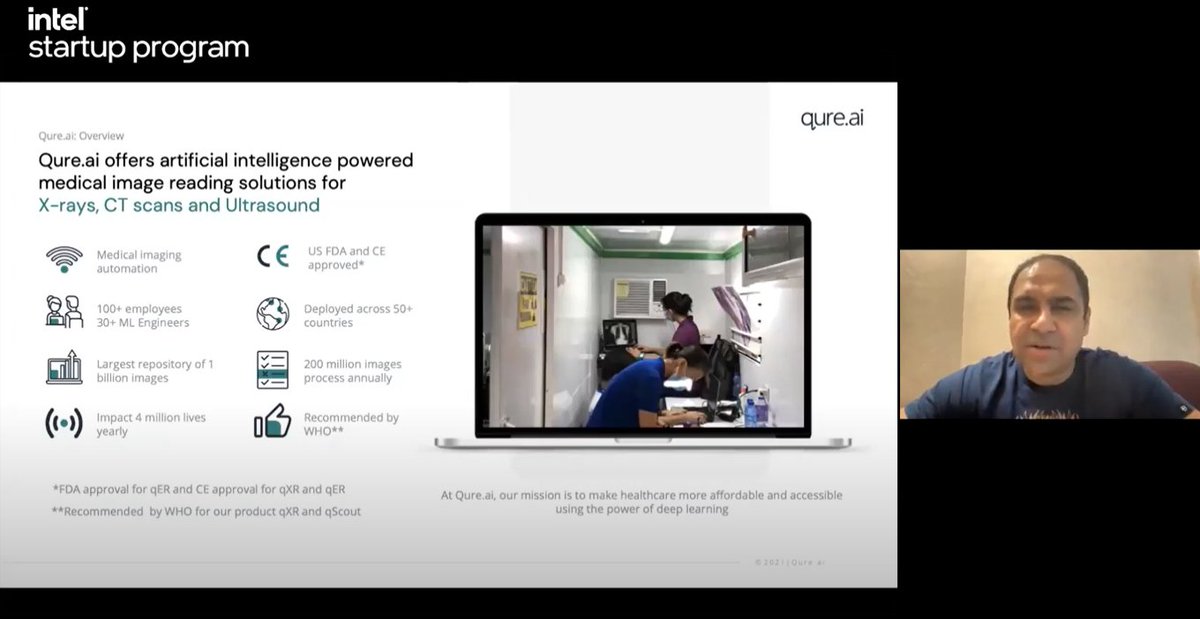 YSEcosystem's tweet image. &apos;We offer ai powered medical image reading solutions for X-rays, CT scans &amp;amp; ultrasound images. Our products have regulatory clearance for 60 geographies &amp;amp; we touch about 4 million lives annually&apos; -Prashant Warier, CEO, @qure_ai

Join: bit.ly/3EXKLQl

#intelstartupprogram
