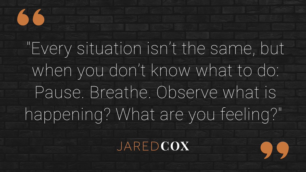 JECDDS's tweet photo. Every situation isn’t the same, but when you don’t know what to do: Pause. Breathe. Observe what is happening and what you’re feeling. @SusanDavid would say to give yourself space between what you feel and your response to it. 

 #pause  #breathe  #pause  #space https://t.co/Wrrfczafcj