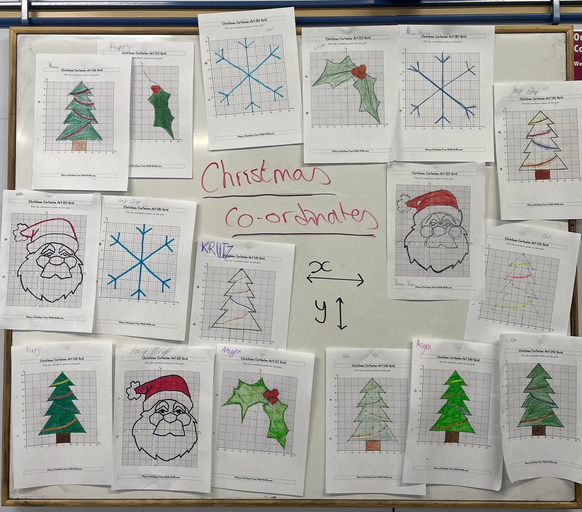 “Happy Christmas holidays from the WEC. Students using maths co-ordinates skills to make Christmas images”