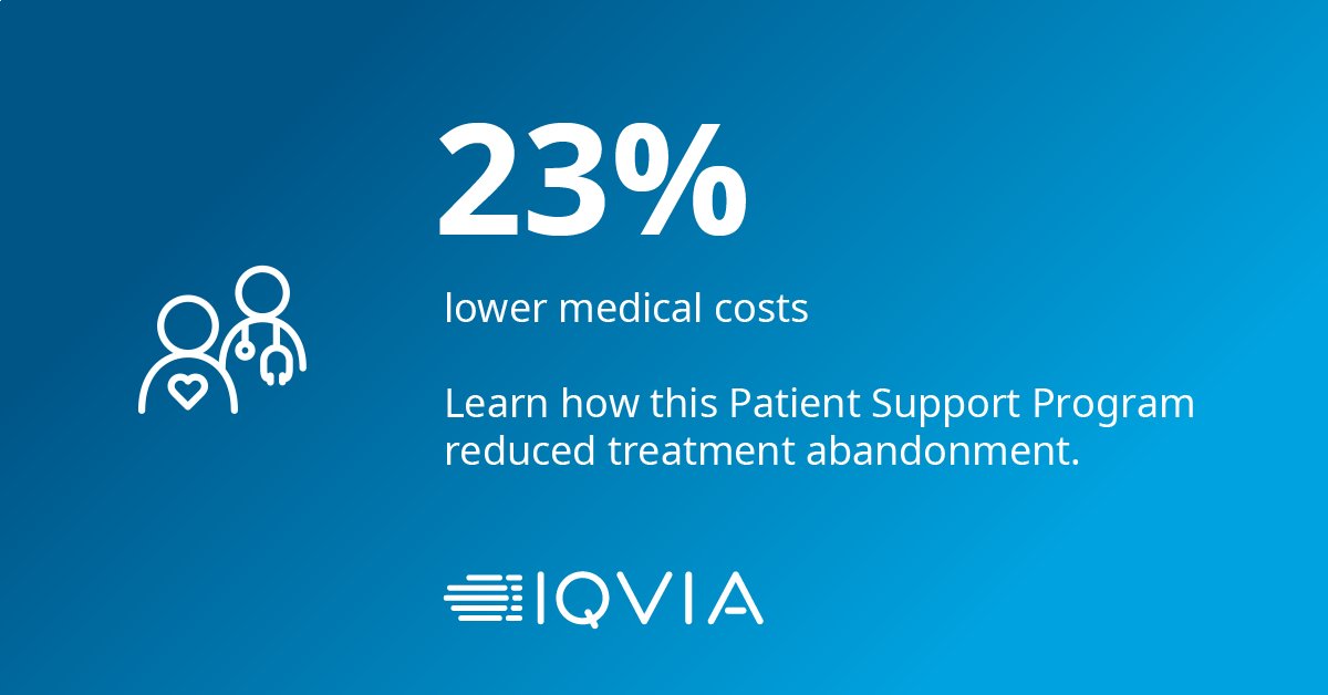 IQVIA_global's tweet photo. Medication costs can be a burden for many patients. High costs can lead to treatment abandonment but there are ways to support patients. Learn how an #IQVIA #PatientSupportProgram helped lower medical costs and decrease abandonment rates - https://t.co/DO65X005aA #PatientOutcomes https://t.co/tXKXHnKUmU