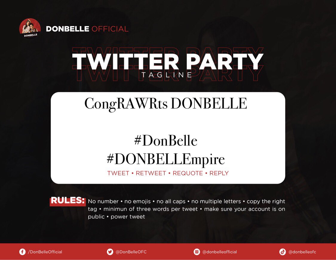 Let’s have a quick twitter party to celebrate DonBelle’s success for winning three awards for #RAWRAwards2021 

CongRAWRts DONBELLE

#DonBelle 
#DONBELLEmpire