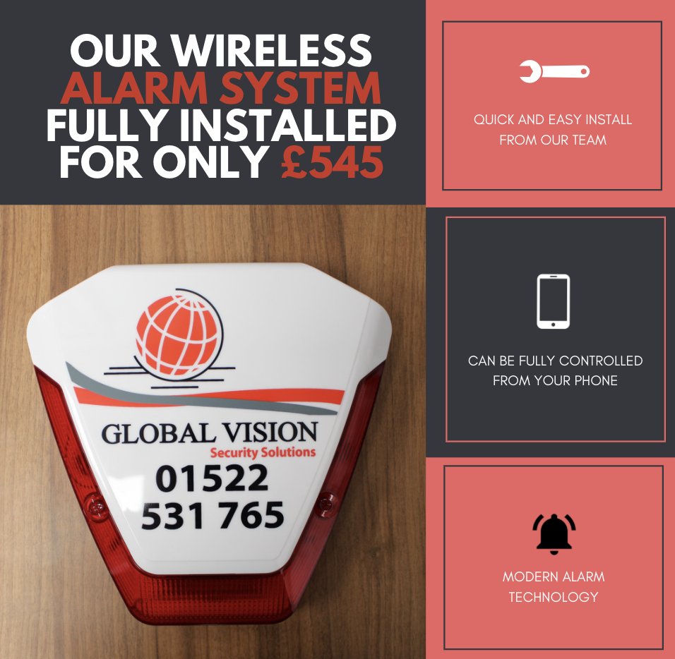 globalvision's tweet photo. Thinking of updating your alarm? Our easy install wireless alarms have some really great features! Message, call or come and visit our showroom if you are interested in this hi-tech modern wireless alarm system! #GlobalVision #Alarm #Technology #Modern #Easy https://t.co/Mn8Oer99T1