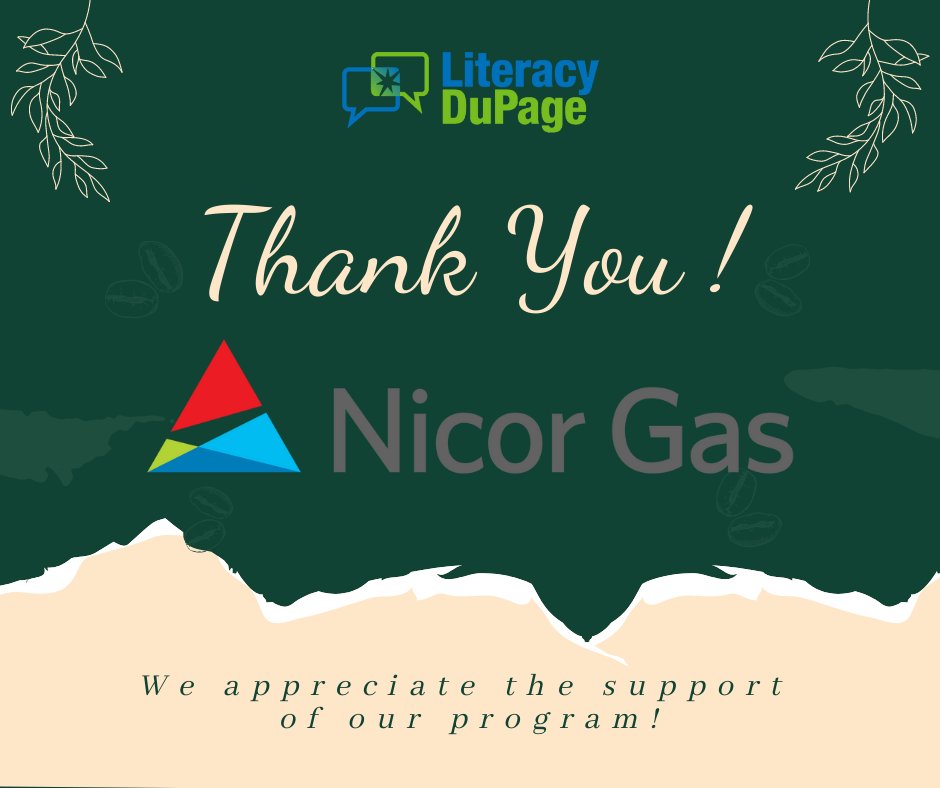 LiteracyDuPage's tweet photo. Literacy DuPage was a recipient of the Nicor Gas Charitable Giving grant in the amount of $2,500. We will use these funds to recruit and train new tutors and provide ongoing support for tutors and learners in the Literacy DuPage program. Thank you, @Nicor_Gas!@ https://t.co/6uit6cYqXa