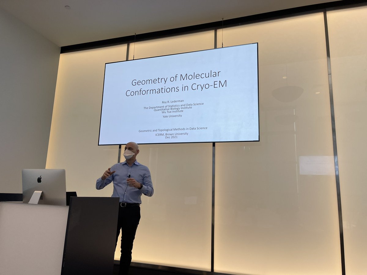 Underway here at <a href="/ICERM/">ICERM</a> with our #TRIPODS conference - my first in person workshop in almost two years! Geometric and Topological Methods in Data Science! (Roy Lederman kicking it off).