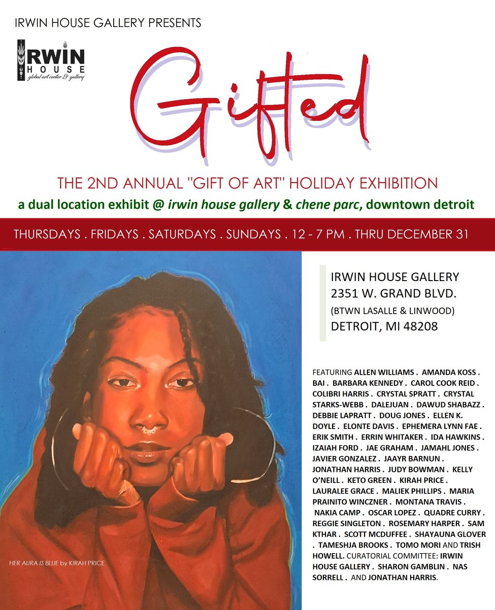 omo_misha's tweet photo. On-going now thru 12/31 at 2 locations: #IrwinHouseGallery and #CheneParc Downtown Detroit. The exhibit features 40 talented Detroit artists. Everything is awesome &amp; under $500 https://t.co/95DL3jzsDK
