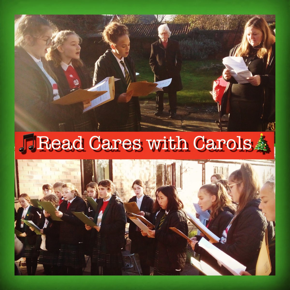 God Rest Ye Merry Gentlemen 🎅 & Women 🤶. Read’s 3 choirs sang a cornucopia of carols to residents of Mansion House care home. Residents received homemade cards from KS3 & a full-to-the-brim hamper from class 8PA. Their faces lit up! 🎄#share #joytotheworld #makemusictogether