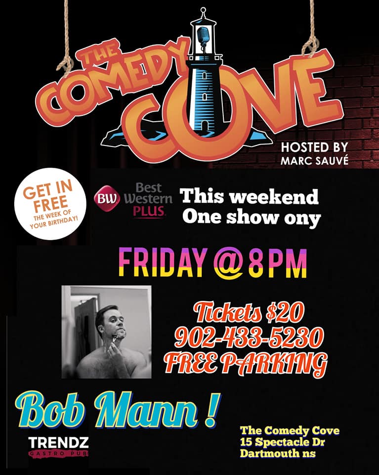 Bob Mann this Friday! <a href="/ILOVELOCALHFX/">ilovelocalhfx</a>
#livestandup #Halifax #dartmouth #datenight #awesomefood #funny