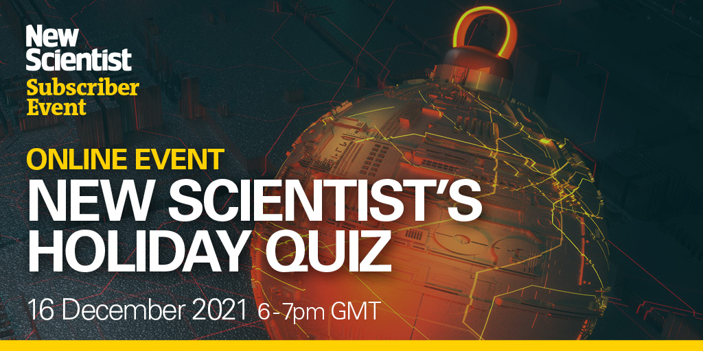 newscientist's tweet photo. Subscribers! You're all invited to the New Scientist end of year party and quiz, hosted by @rowhoop. Today, 6pm GMT; 1pm EST 🥳 https://t.co/cjjjiEFjAk https://t.co/56x85Na43a