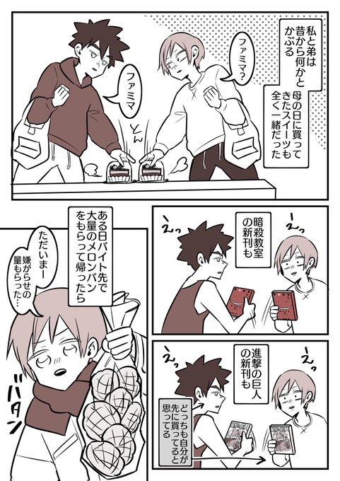 昔からかぶり倒す
弟と私 