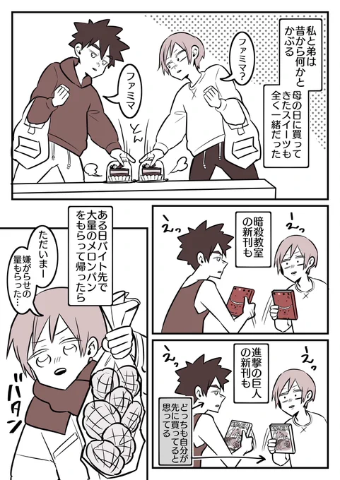昔からかぶり倒す
弟と私 
