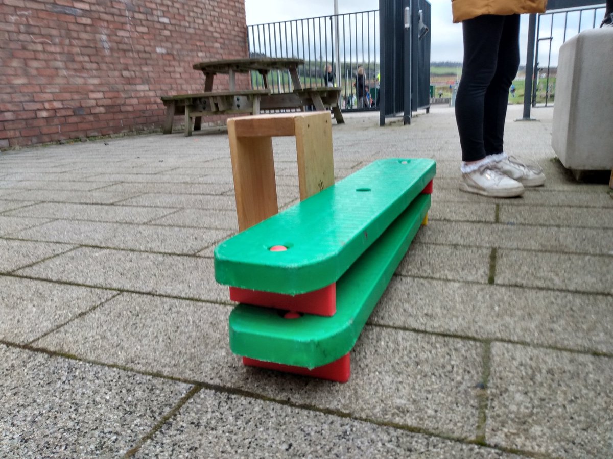 The first design of the balance beam, helping younger children, working on a less wobbly version and the mini version. All the <a href="/WallyfordPS/">Wallyford Primary</a> school values in loose parts play 🙂
